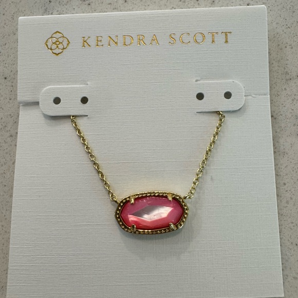 Kendra Scott Elisa Necklace Gold chain in Blush Ivory MOP NEW pink - Picture 1 of 7